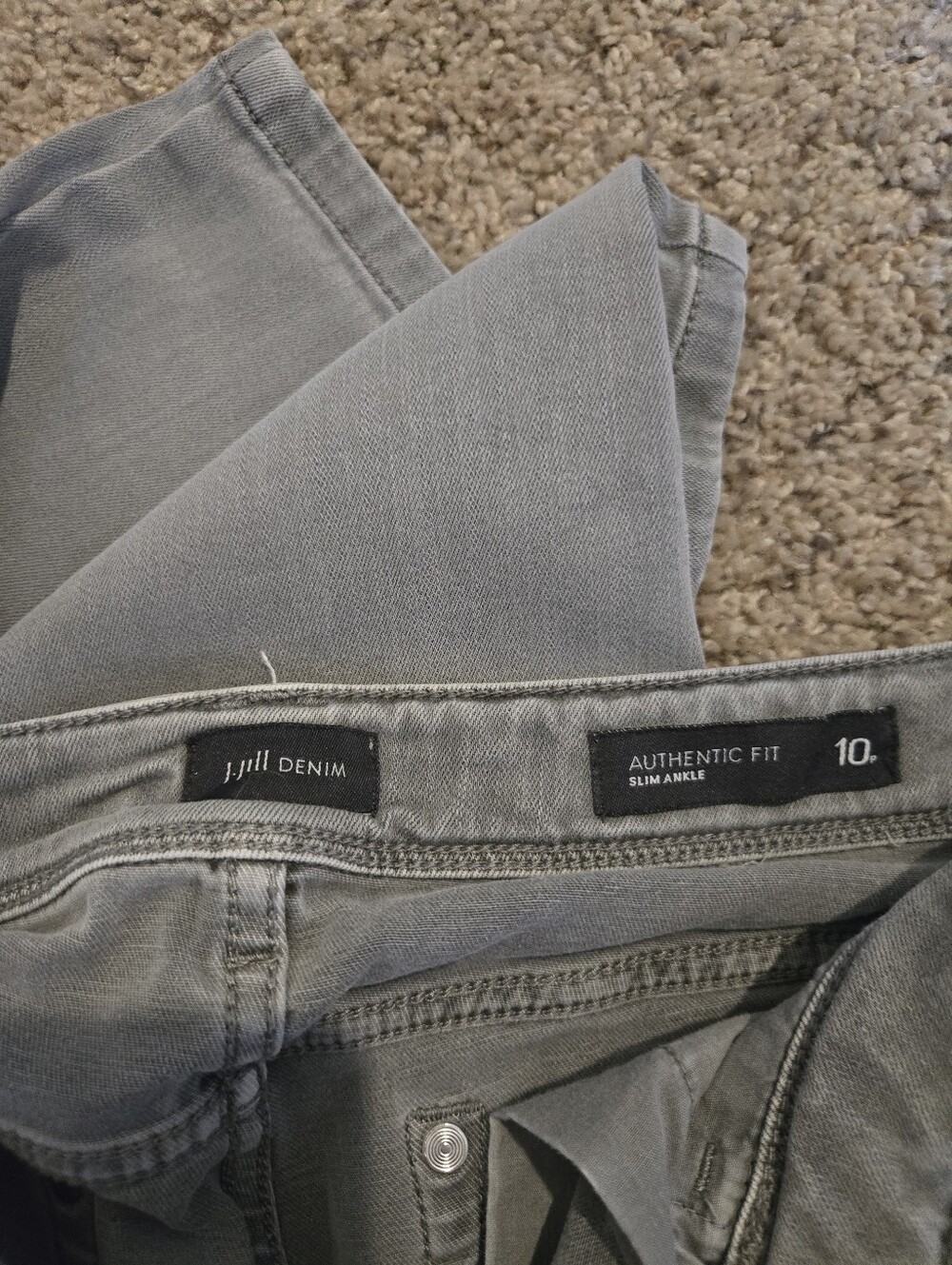 J Jill Light Gray Straight-Leg Jeans - Picture 3 of 3